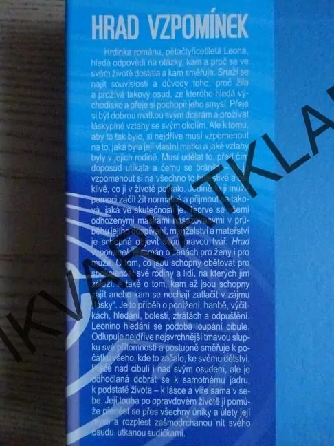HRAD VZPOMÍNEK, ILONA ONDRÁČKOVÁ, **an