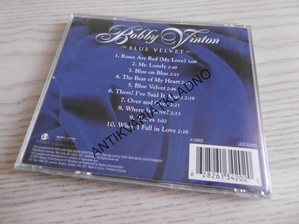 BOBBY VINTON,  BLUE VELVET, CD HUDBA
