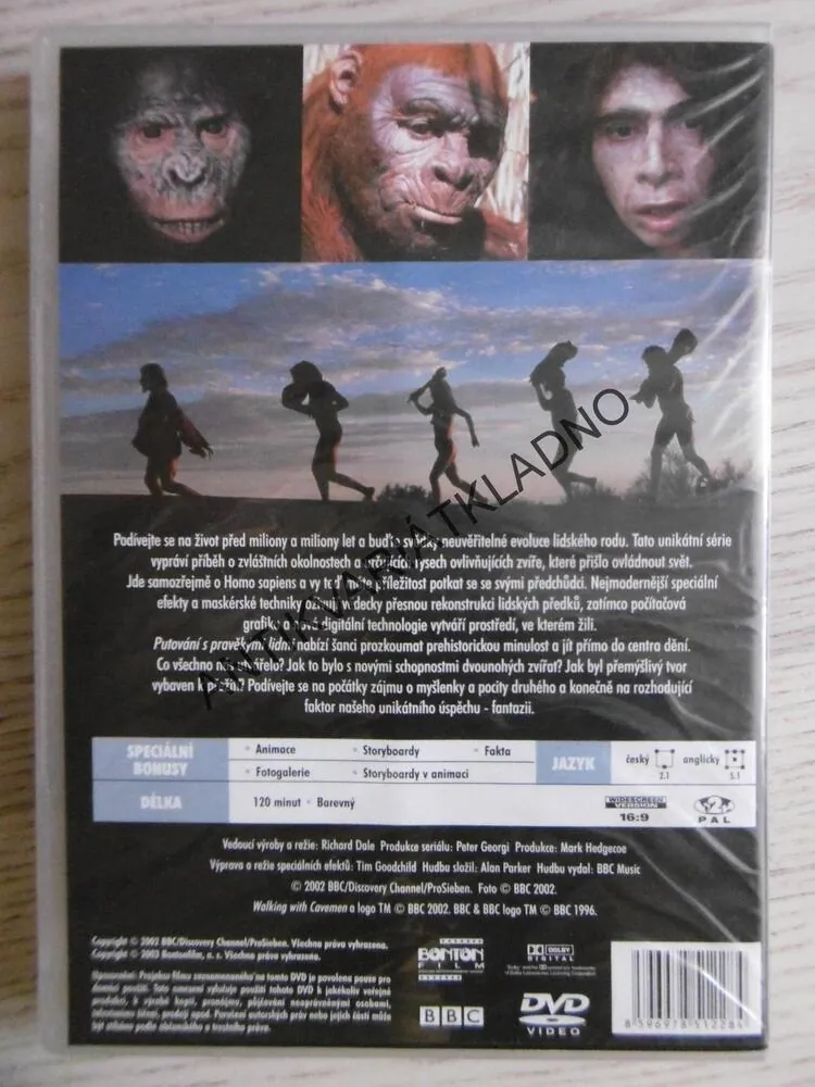 PUTOVÁNÍ S PRAVĚKÝMI LIDMI, KOMPLETNÍ SÉRIE, DVD FILM DOKUMENT