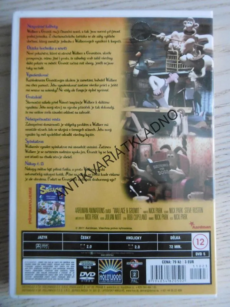 WALLACE A GROMIT, NESPRÁVNÉ KALHOTY, DVD FILM POHÁDKA
