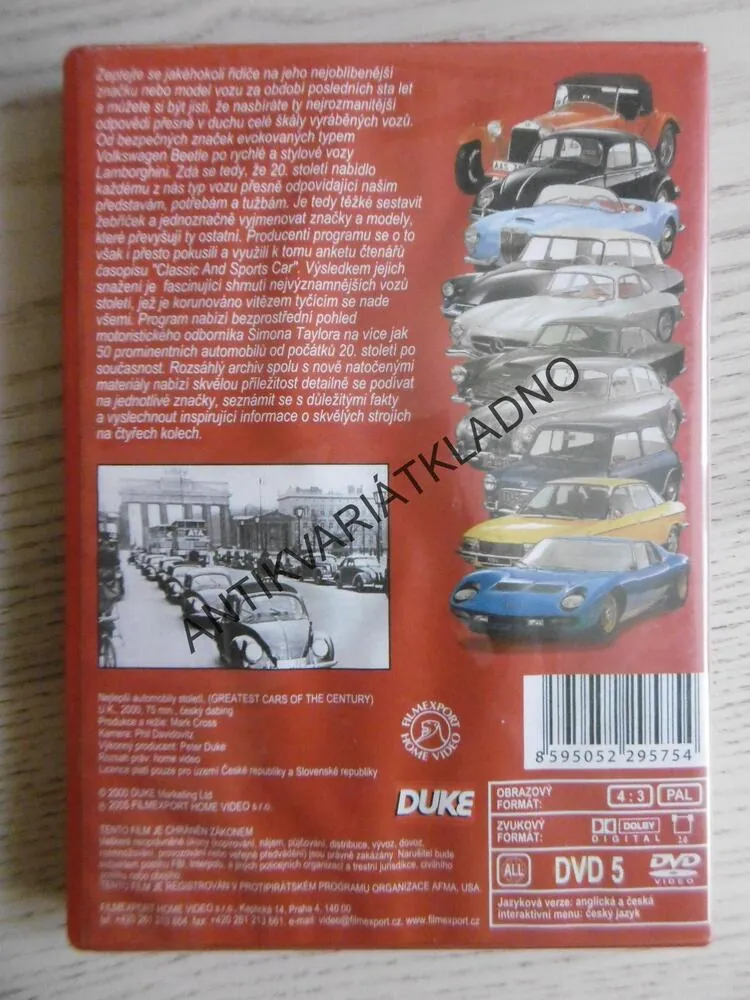 NEJLEPŠÍ AUTOMOBLY STOLETÍ, DVD FILM
