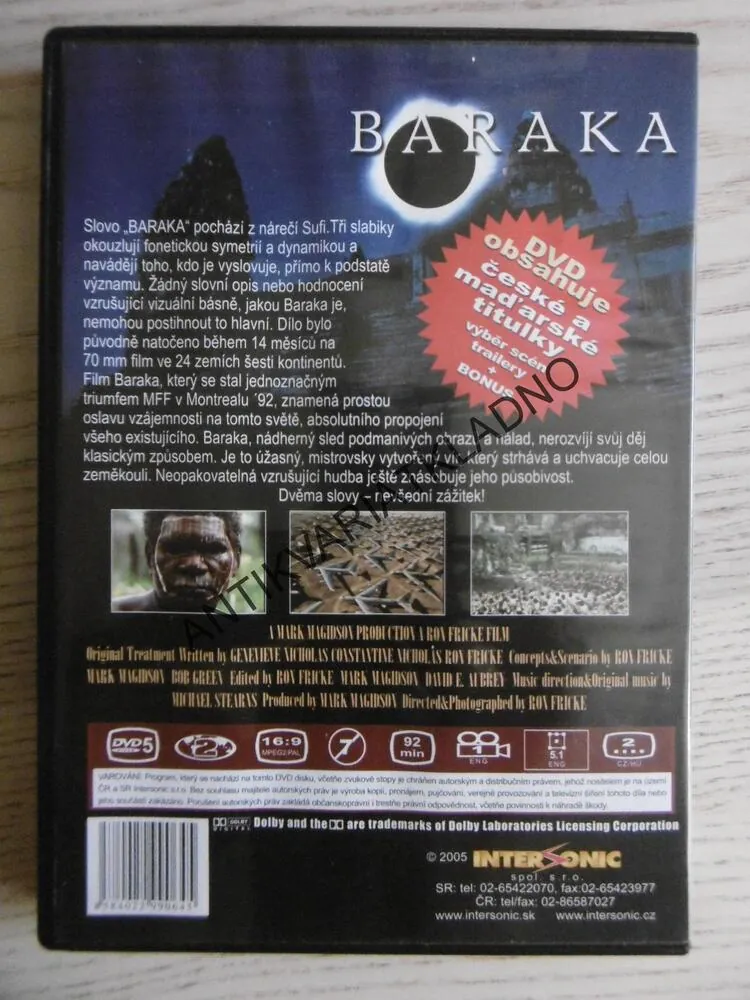 BARAKA ODYSEA ZEMĚ, DVD FILM 