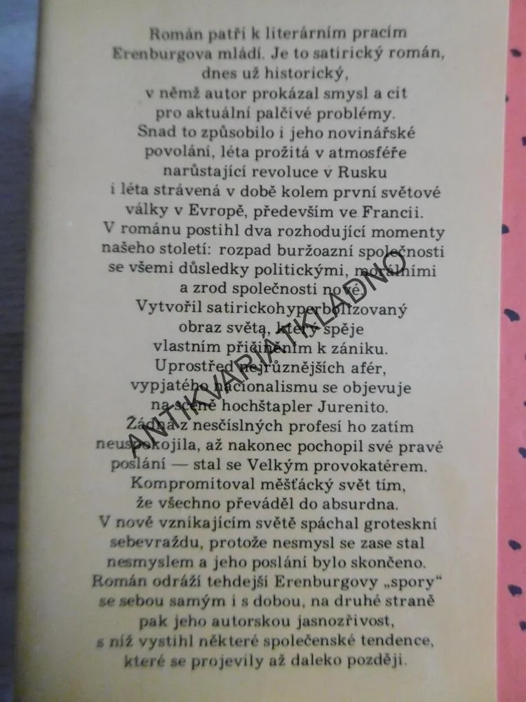 NEOBYČEJNÁ DOBRODRUŽSTVÍ JULIA JURENITA (A JEHO ŽÁKŮ), ILJA ERENBURG, **an