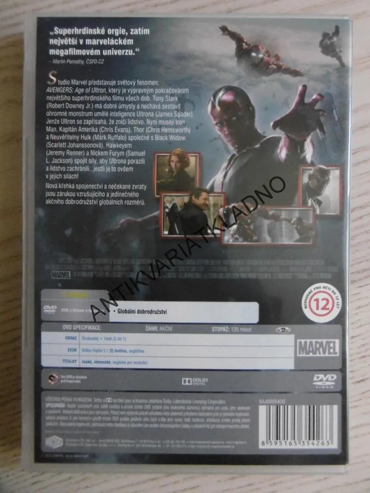 AVENGERS, AGE OF ULTRON, DVD FILM