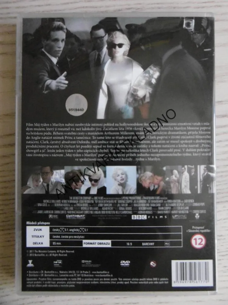 MŮJ TÝDEN S MARILYN, DVD FILM