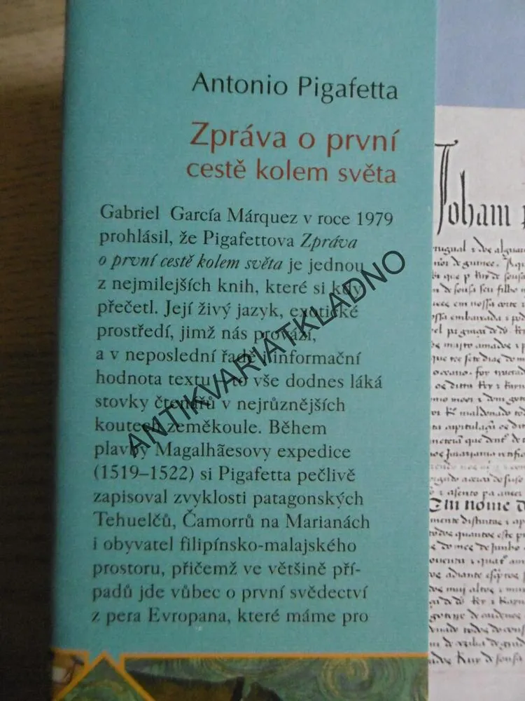 ZPRÁVA O PRVNÍ CESTĚ KOLEM SVĚTA, ANTONIO PIGAFETTA, **an