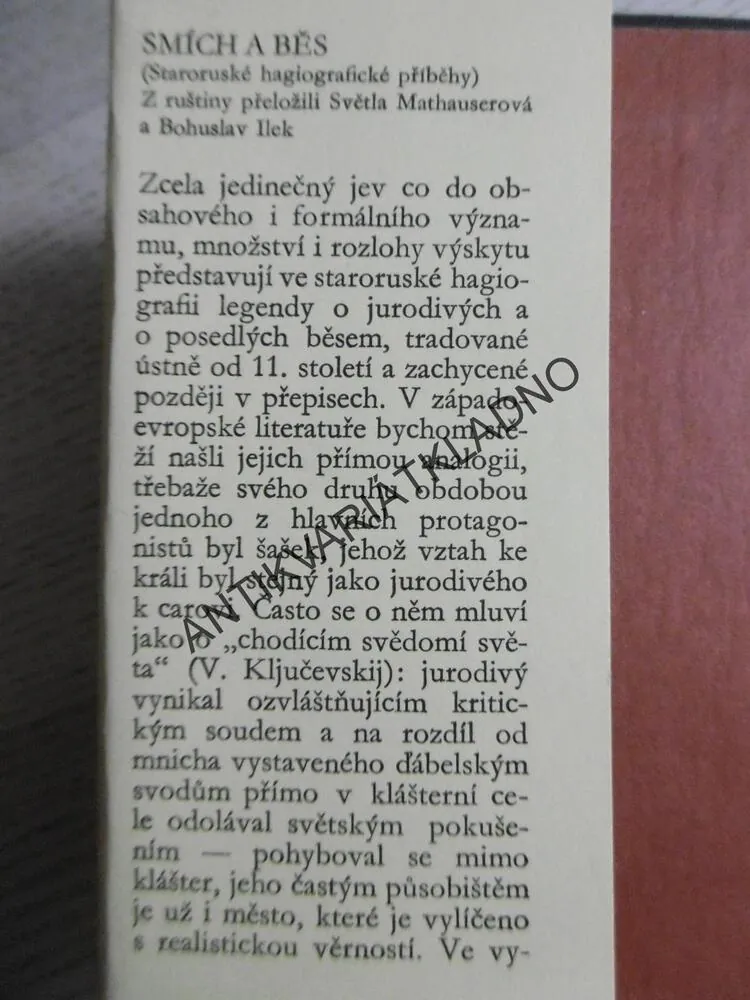 SMÍCH A BĚS, STARORUSKÉ HAGIOGRAFICKÉ PŘÍBĚHY, **an