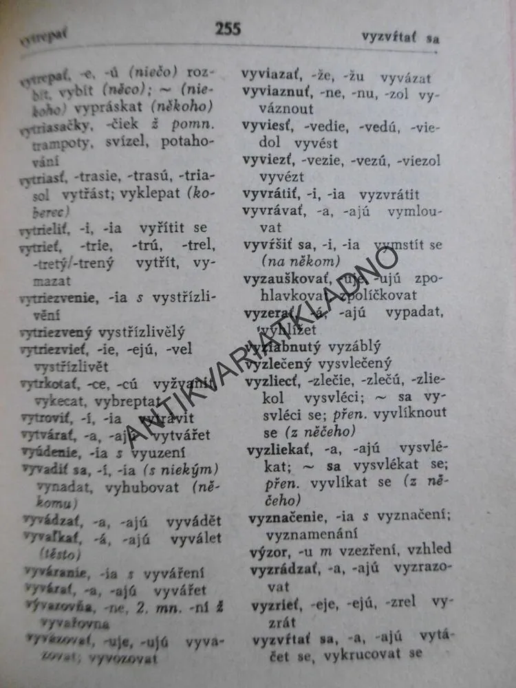 SLOVENSKO-ČESKÝ, ČESKO-SLOVENSKÝ SLOVNÍK ROZDÍLNÝCH VÝRAZŮ, **an