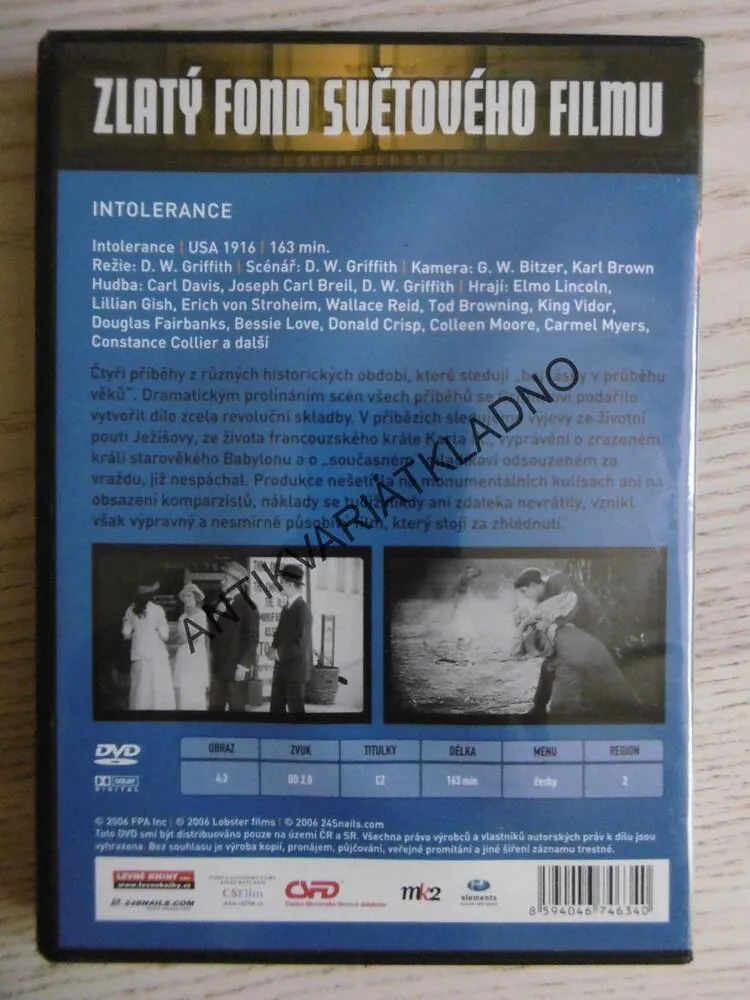 INTOLERANCE, DVD FILM