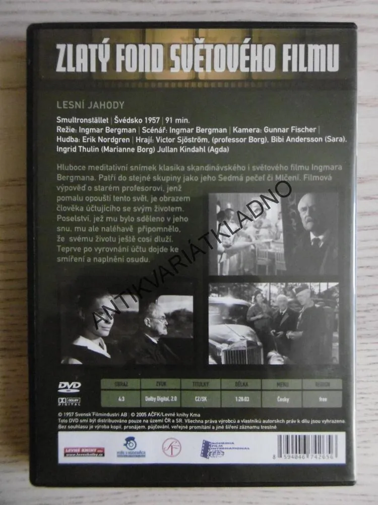 LESNÍ JAHODY, INGMAR BERGMAN, DVD FILM