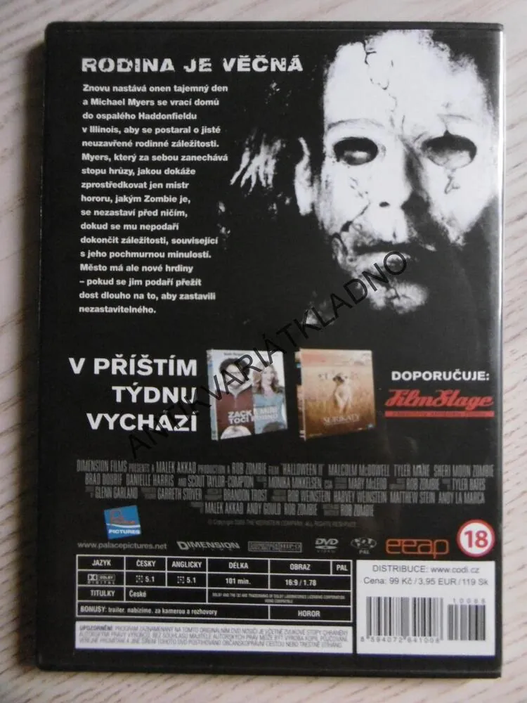 HALLOWEEN II, DVD FILM 