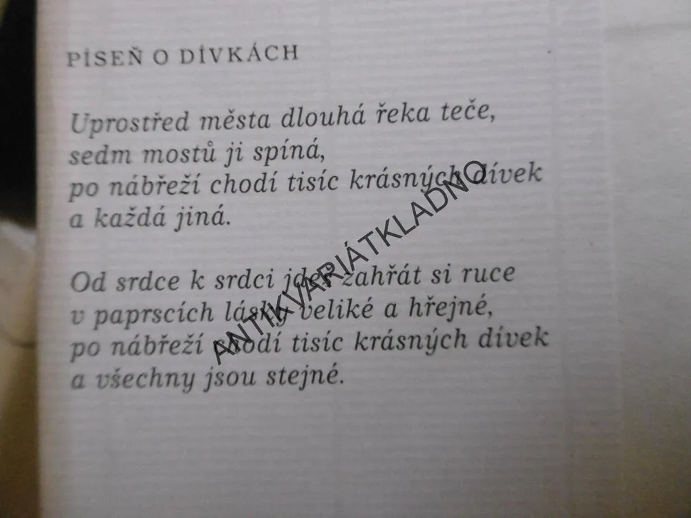 MĚSTO V SLZÁCH, SAMÁ LÁSKA, SVATEBNÍ CESTA, AJ. JAROSLAV SEIFERT, **an