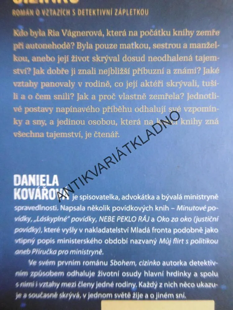 SBOHEM, CIZINKO, DANIELA KOVÁŘOVÁ, **an