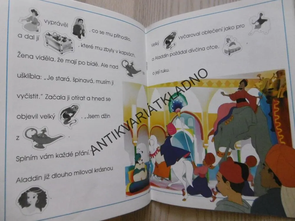 POHÁDKY SE SAMOLEPKAMI, ALADDIN A KOUZELNÁ LAMPA, VČETNĚ SAMOLEPEK
