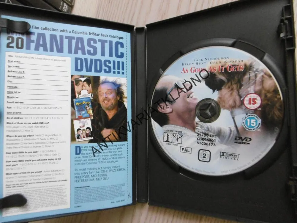 AS GOOD AS IT GETS, DVD FILM