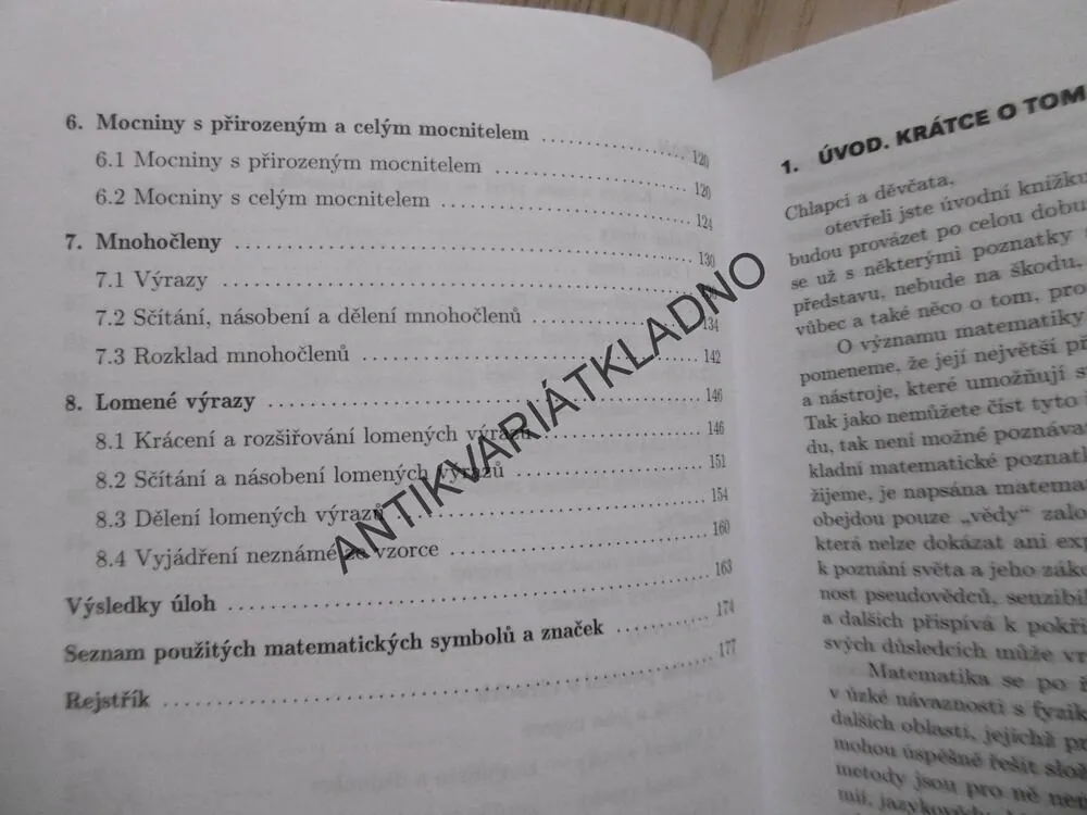 MATEMATIKA PRO GYMNÁZIA, ZÁKLADNÍ POZNATKY Z MATEMATIKY