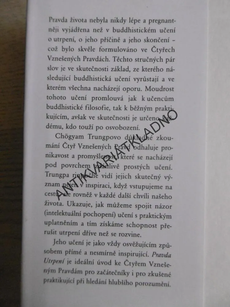 PRAVDA UTRPENÍ A CESTA OSVOBOZENÍ, GHÖGYAM TRUNGPA, **an