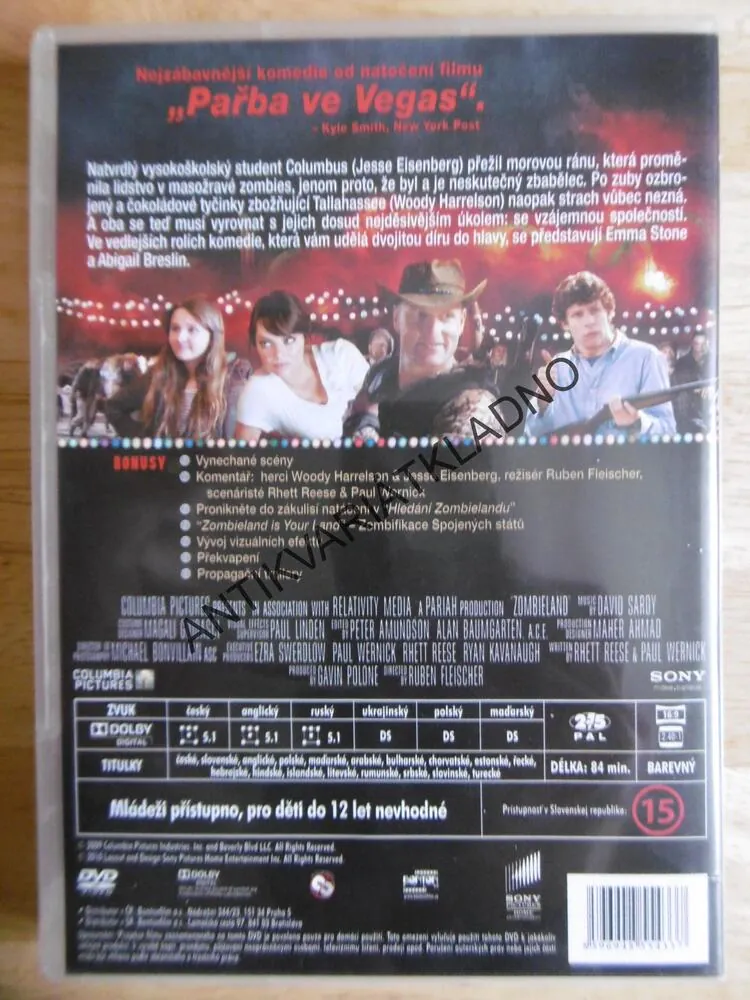 ZOMBIELAND, HARRELSON, DVD FILM