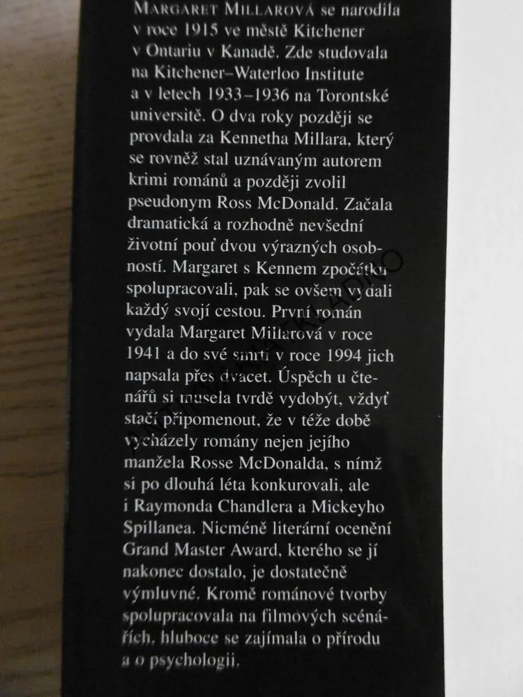 ŽELEZNÁ BRÁNA, MARGARET MILLAROVÁ, **an