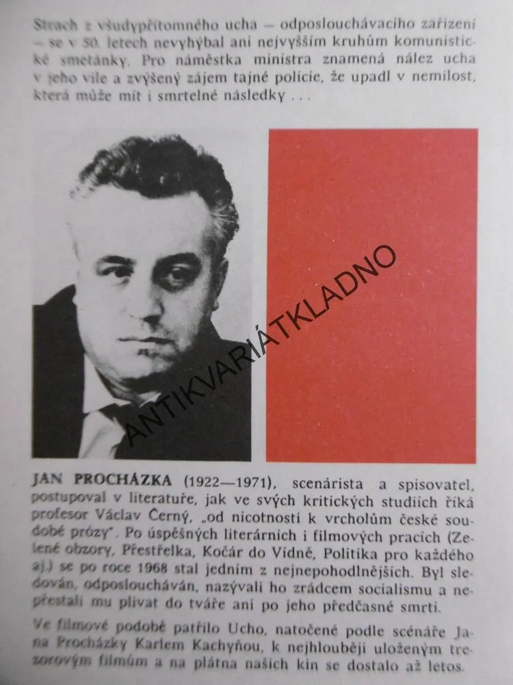 UCHO, JAN PROCHÁZKA, **an