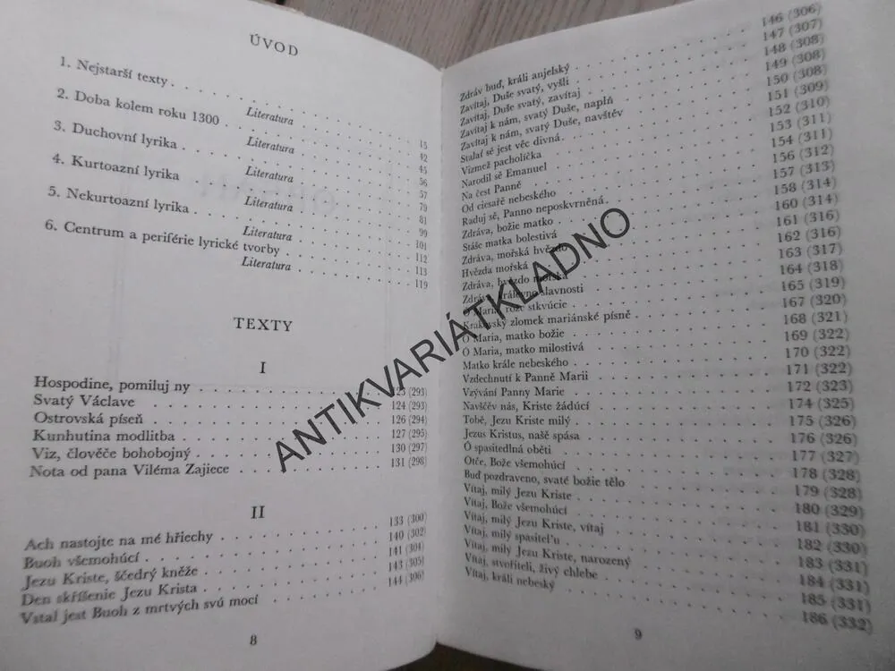 ČESKÁ STŘEDOVĚKÁ LYRIKA, **an