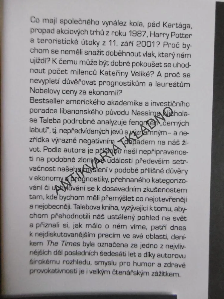 ČERNÁ LABUŤ, NASSIM NICHOLAS TALEB, **an
