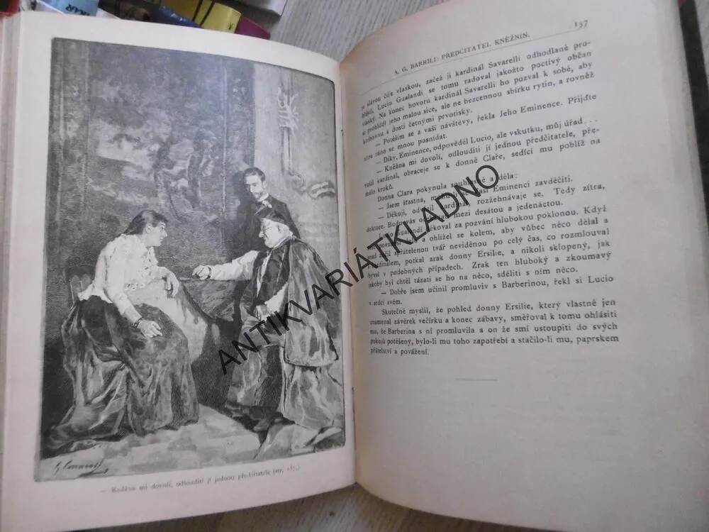 PŘEDČITATEL KNĚŽNIN, ANTON GIULIO BARRILI, 1892, **an