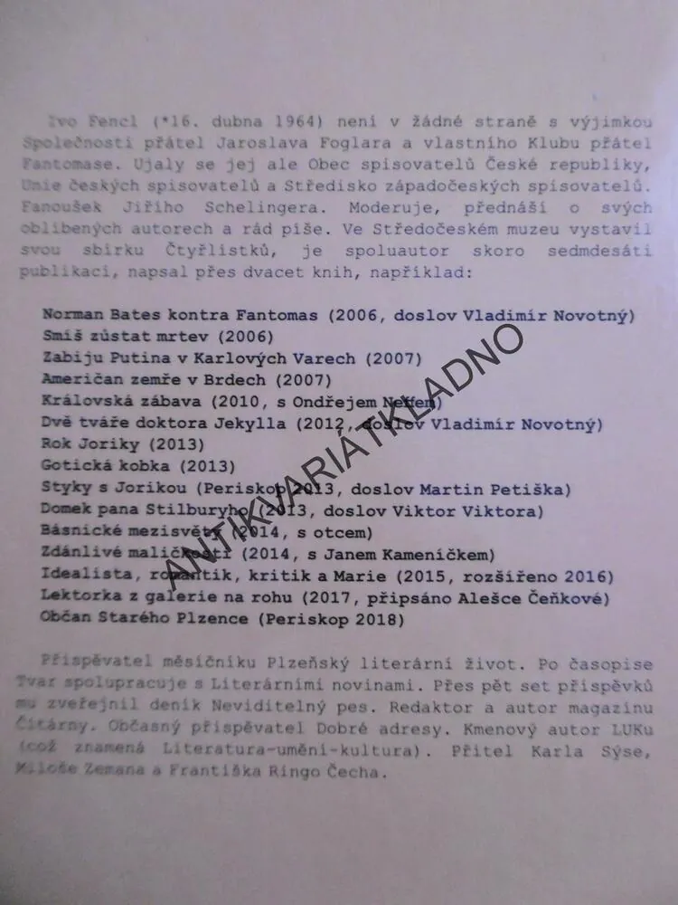 VEŘEJNÝ NEPŘÍTEL, IVO FENCL, **an