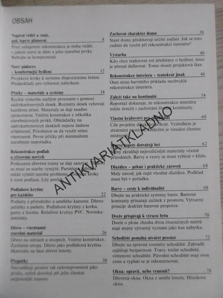REKONSTRUKCE A ÚPRAVY INTERIÉRU, HORST FISCHER, **an
