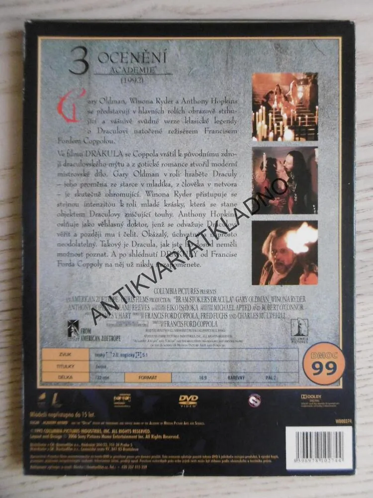 DRACULA, DRAKULA, OSCAROVÁ EDICE, DVD FILM