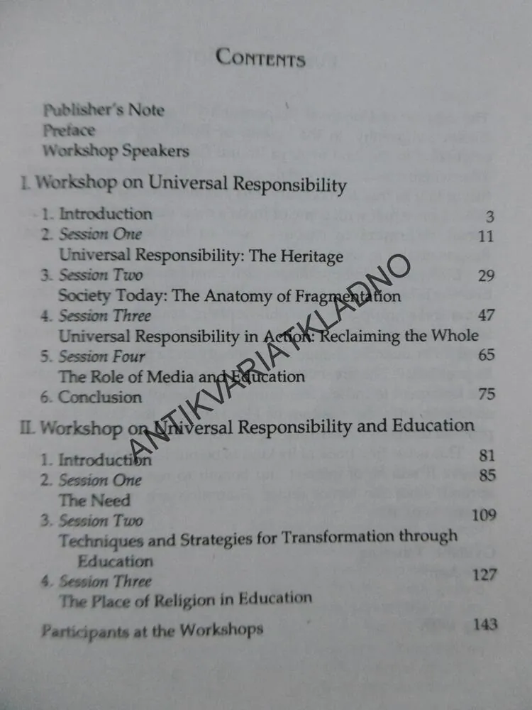 DIALOGUES ON UNIVERSAL, RESPONSIBILITY AND EDUCATION, DALAJLAMA, ANGLICKY