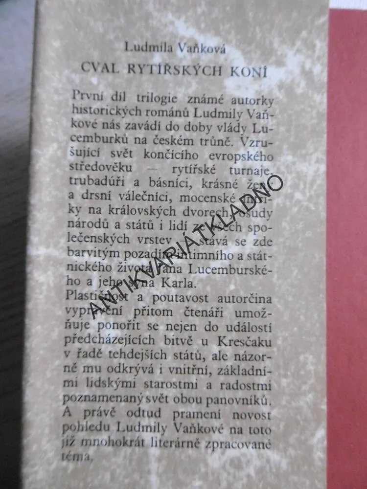 CVAL RYTÍŘSKÝCH KONÍ, LUDMILA VAŇKOVÁ, **an