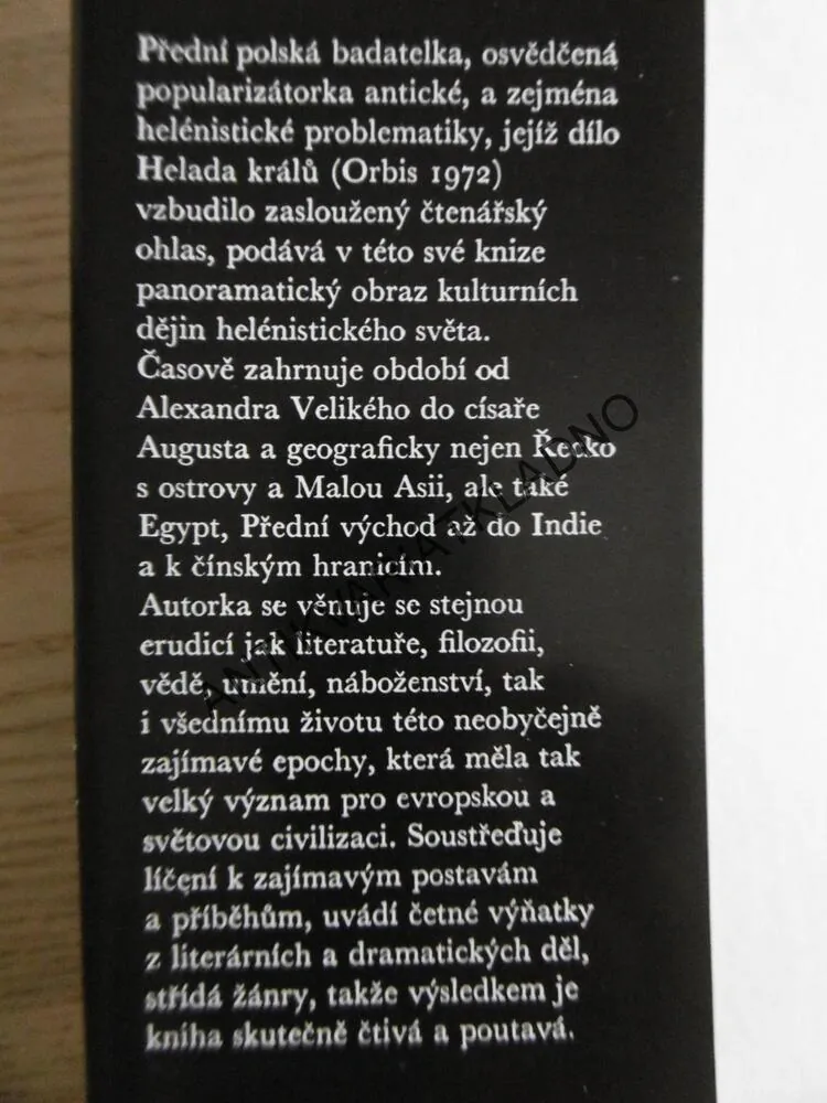 TVÁŘ HELÉNISTICKÉHO SVĚTA, ANNA SWIDERKOVÁ, **an