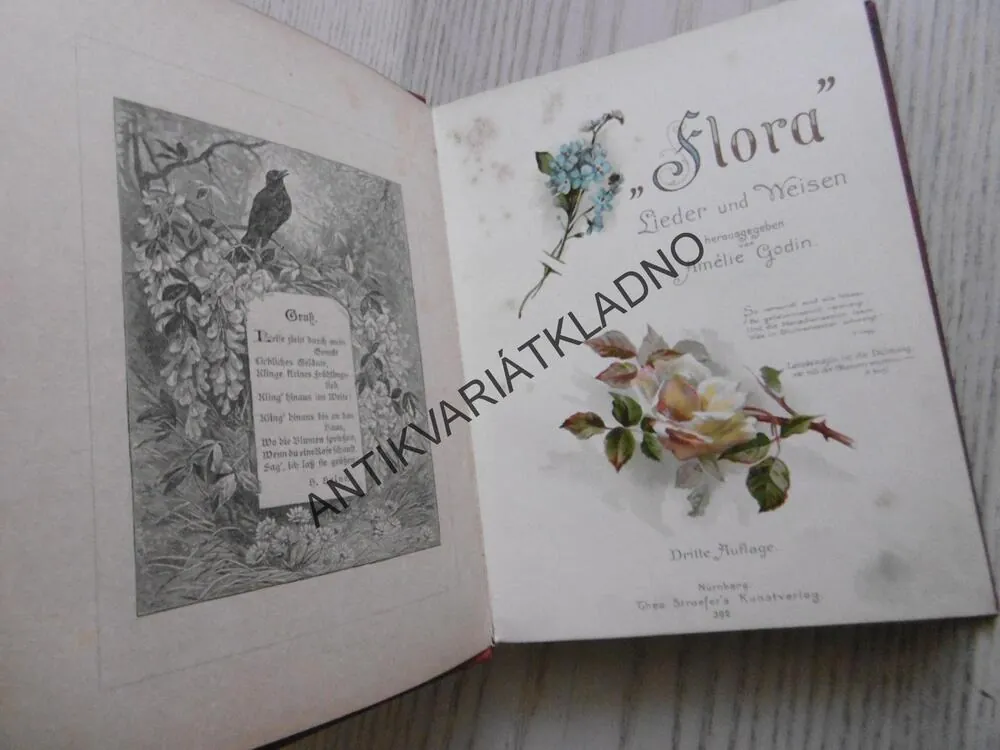 FLORA, LIEDER UND WEISEN, AMÉLIE GODIN, NĚMECKY, LITOGRAFIE,