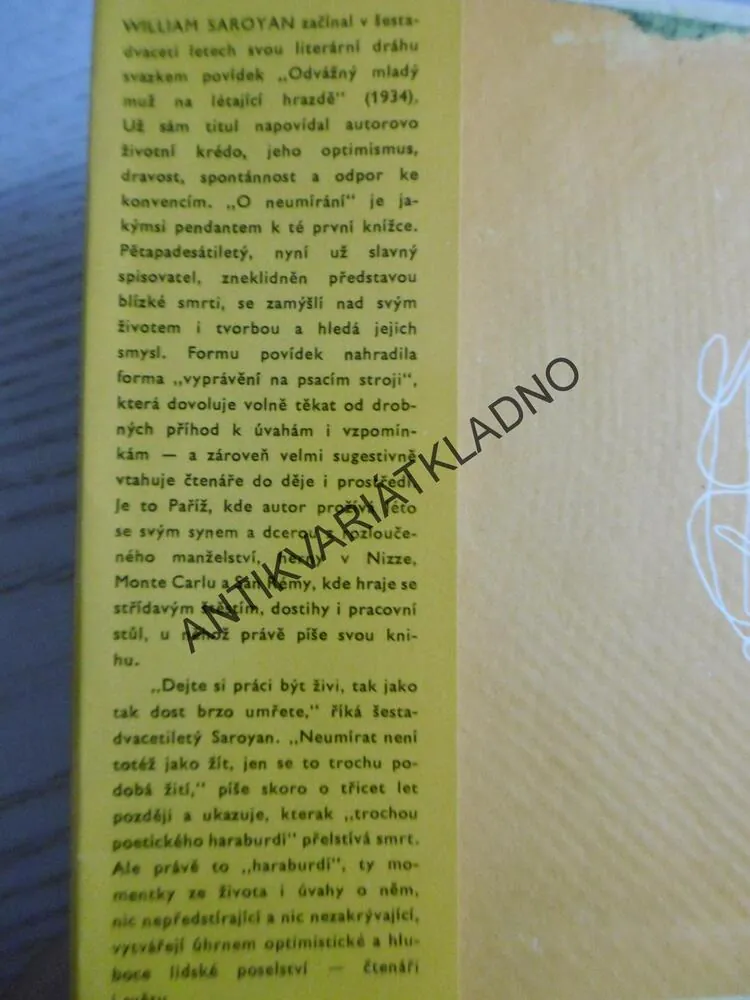 O NEUMÍRÁNÍ, WILLIAM SAROYAN, **an