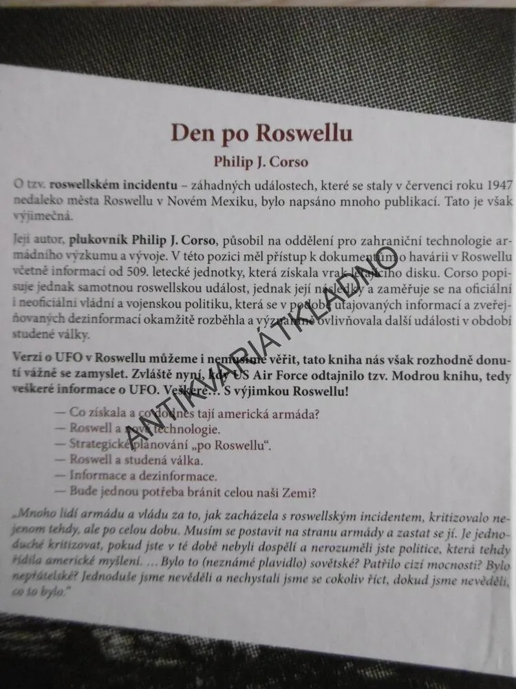 DEN PO ROSWELLU, PHILIP J.CORSO, **an