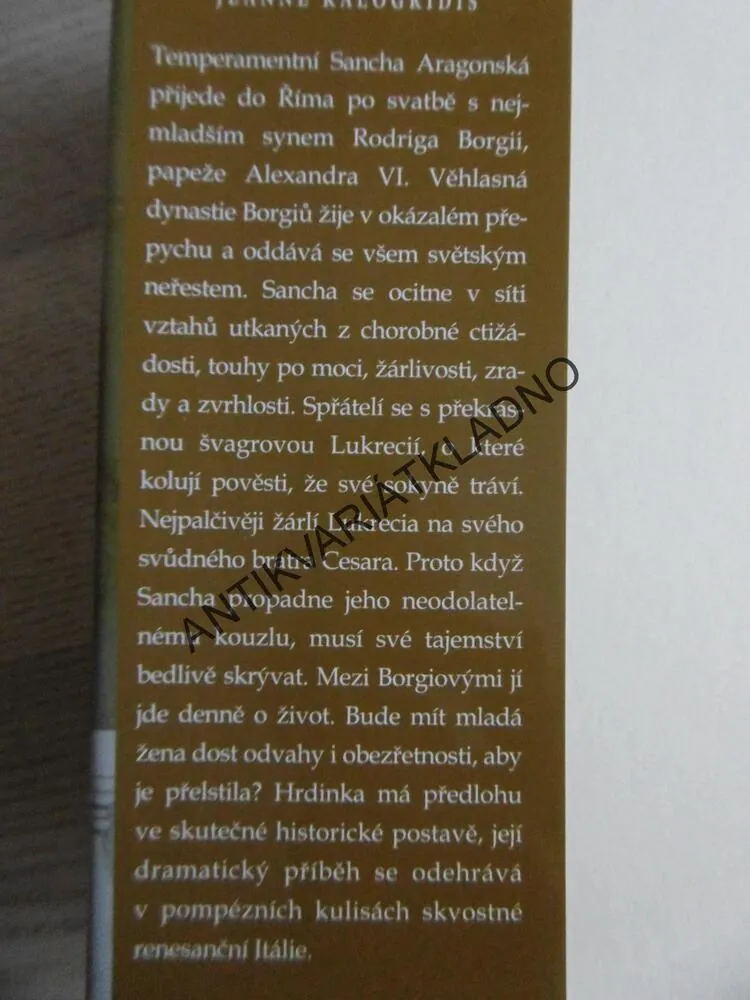 NEVĚSTA BORGIŮ, JEANNE KALOGRIDIS, **an