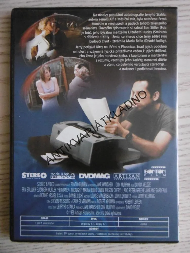 PŮLNOC NIKDY NEKONČÍ, BEN STILLER, OWEN WILSON, DVD FILM