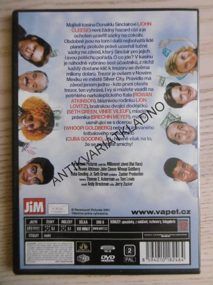 MILIONOVÝ ZÁVOD, DVD FILM