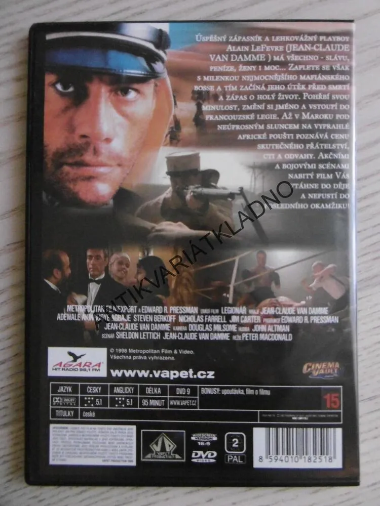LEGIONÁŘ, VAN DAMME, DVD FILM