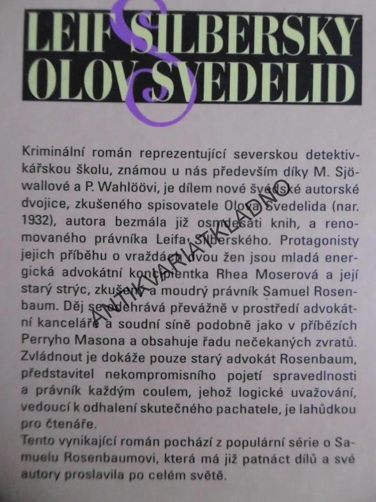 SMRT ÚPLATKY NEBERE, LEIF SILBERSKY, OLOV SVEDELID,,  **an