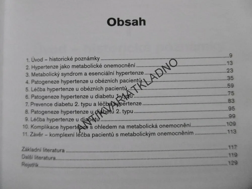 HYPERTENZE PŘI OBEZITĚ A DIABETU, ŠTŠPÁN SVAČINA, **an