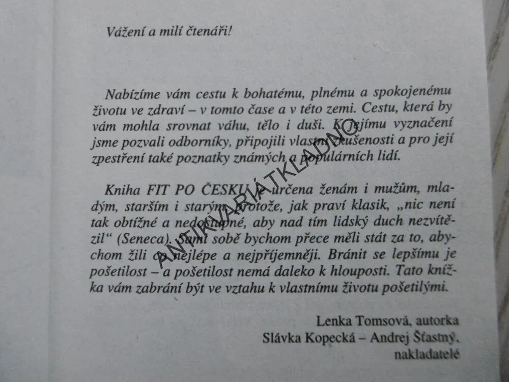 FIT PO ČESKU, LENKA TOMSOVÁ, **an
