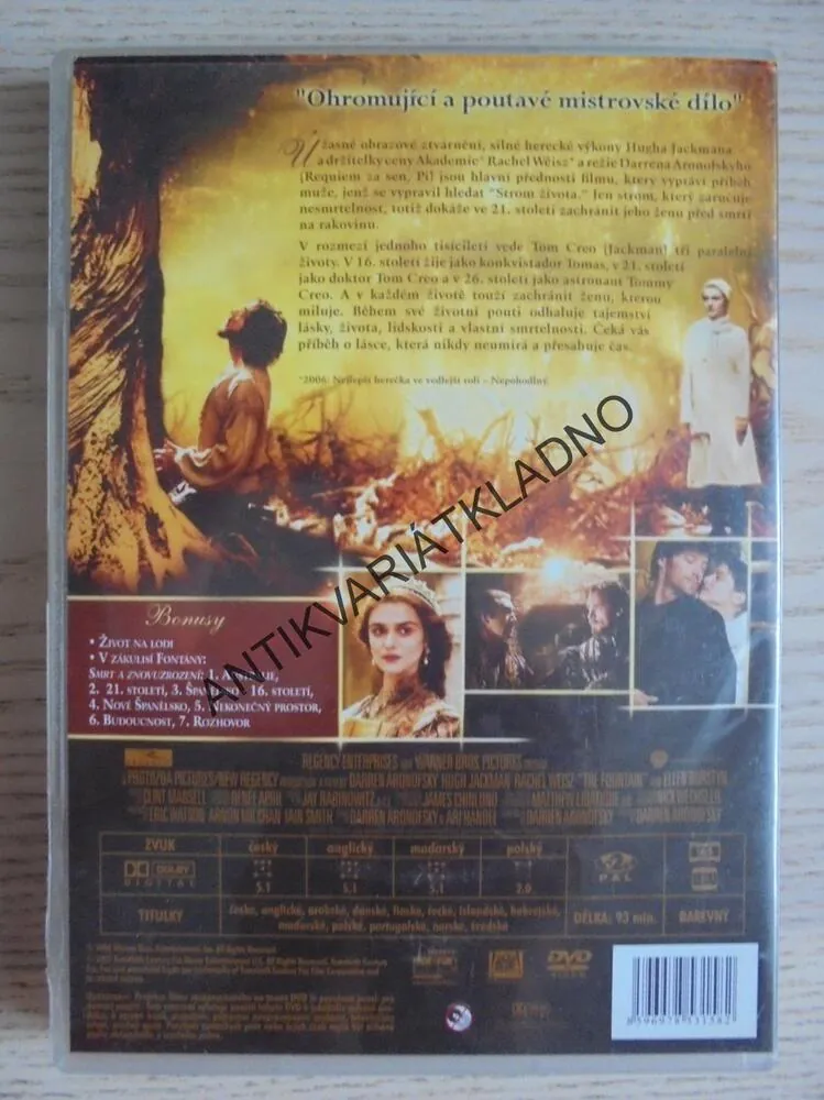 FONTÁNA, HUGH JACKMAN, RACHEL WEISZ, DVD FILM