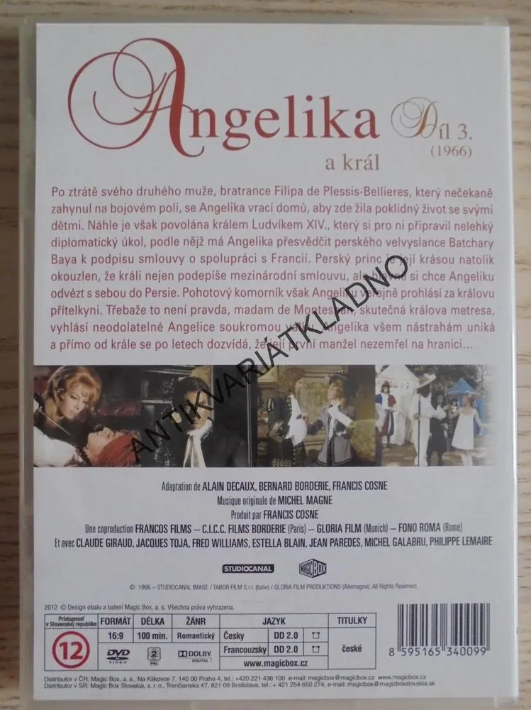 ANGELIKA A KRÁL, MICHELE MERCIER,  DVD FILM