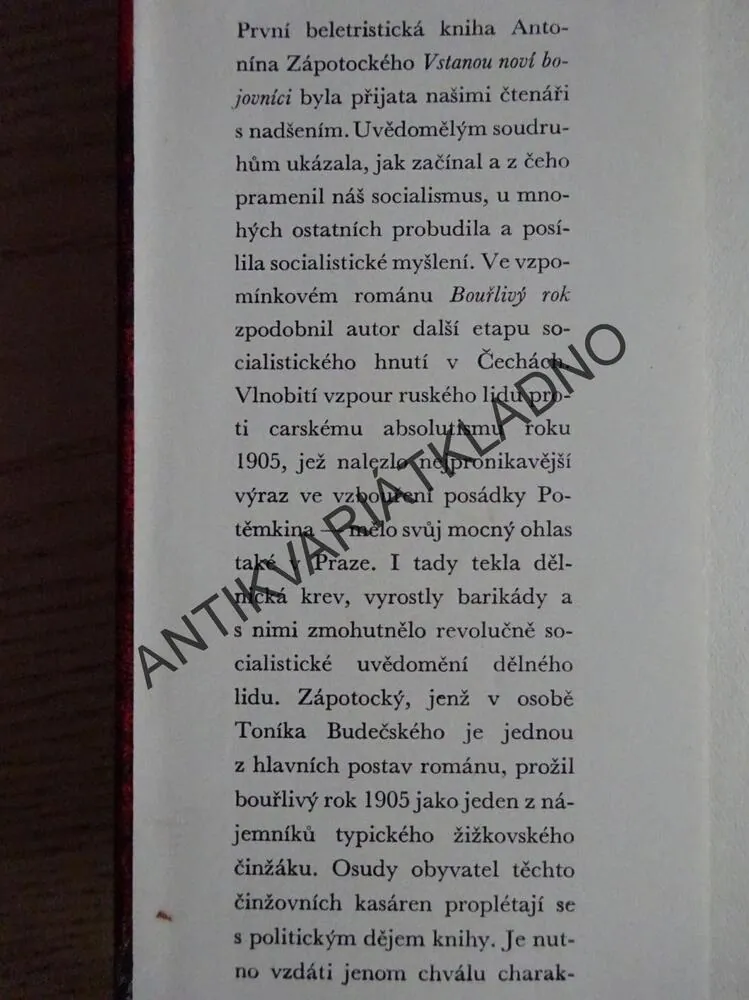 BOUŘLIVÝ ROK 1905, ANTONÍN ZÁPOTOCKÝ, **an