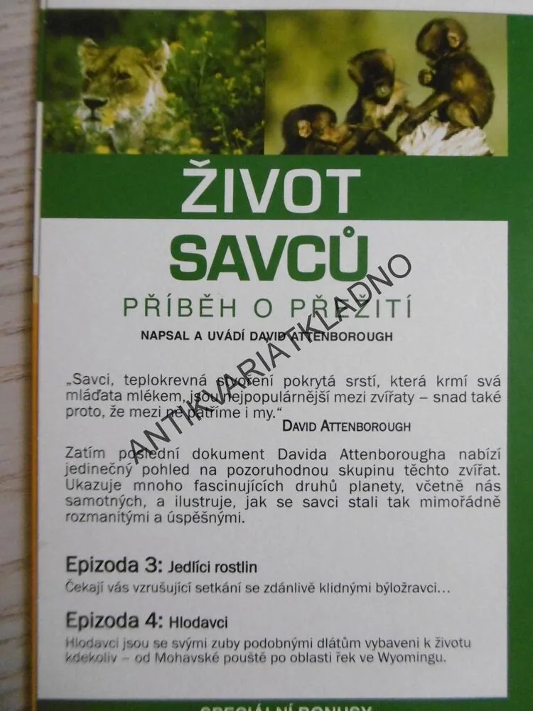 ŽIVOT SAVCŮ, PŘÍBĚH O PŘEŽITÍ, 1-5, DVD FILM DOKUMENT