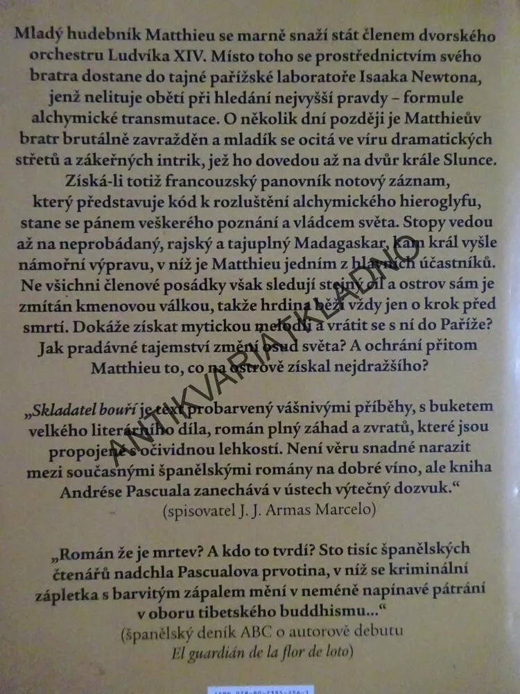 SKLADATEL BOUŘÍ, ANDRÉS PASCUAL, **an