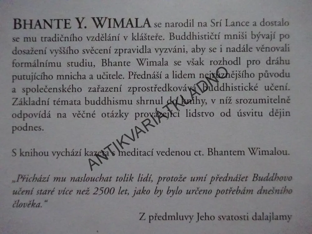 UČENÍ LOTOSU, BHANTE Y. WIMALA, **an