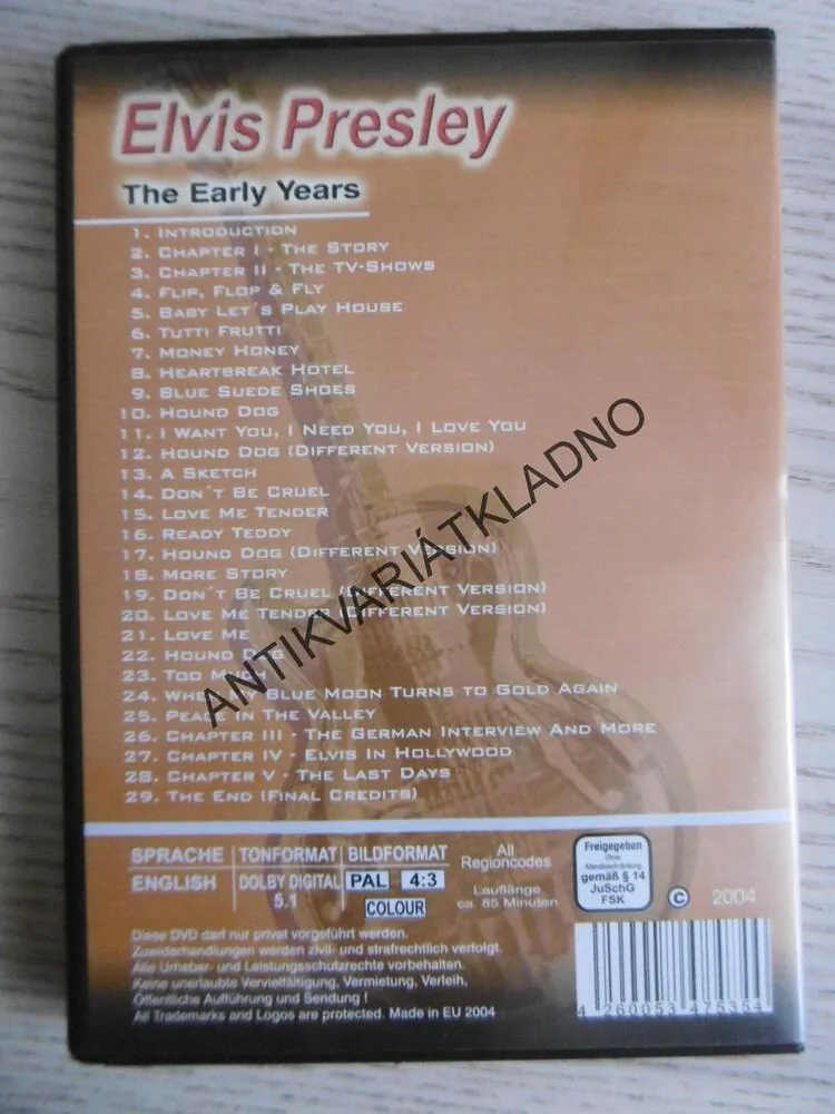 ELVIS PRESLEY, THE EARLY YEARS, DVD HUDBA